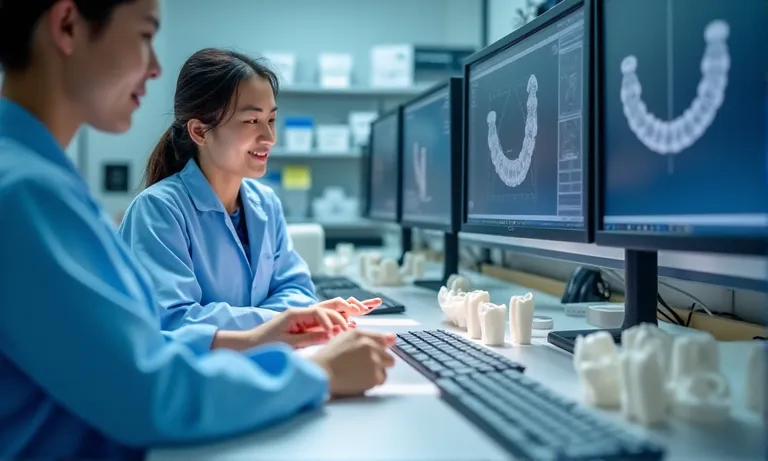 Digital-Dental-Lab-Technician-Handling-Multi-Screen-Zirconia-Cases